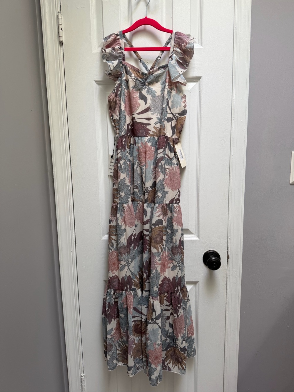 Joyfolie Floral Maxi Dress in Dusty Rose, Sage & Cream